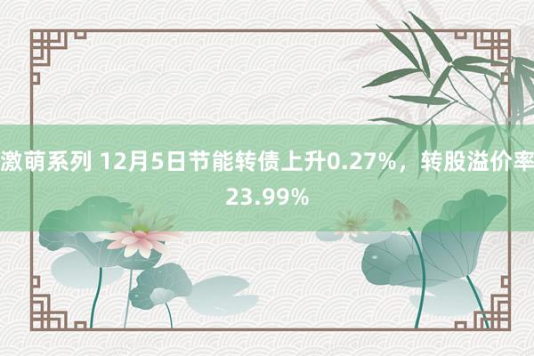激萌系列 12月5日节能转债上升0.27%，转股溢价率23.99%