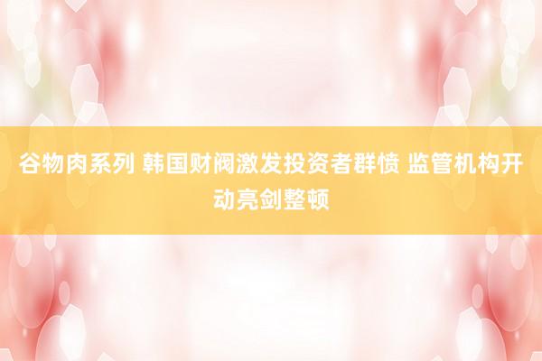 谷物肉系列 韩国财阀激发投资者群愤 监管机构开动亮剑整顿