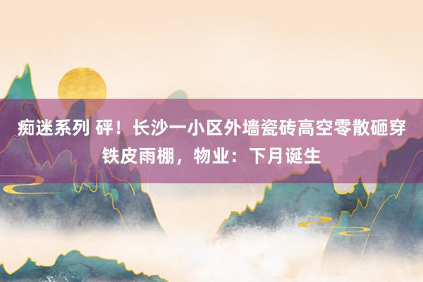 痴迷系列 砰！长沙一小区外墙瓷砖高空零散砸穿铁皮雨棚，物业：下月诞生