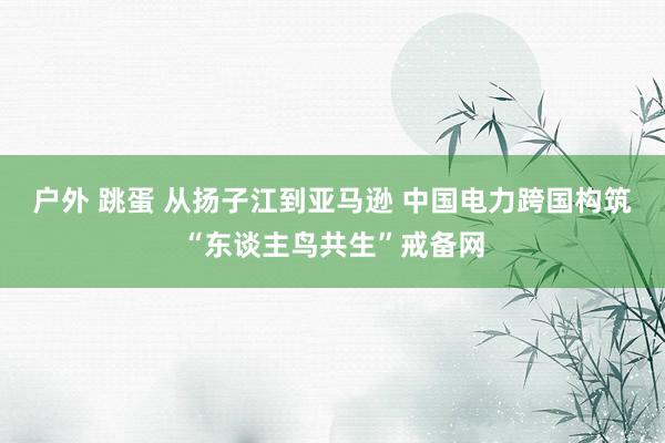 户外 跳蛋 从扬子江到亚马逊 中国电力跨国构筑“东谈主鸟共生”戒备网